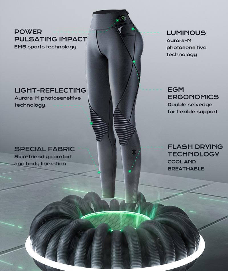 WESMART:Muscle electrical impulse Glow in the dark Leggings