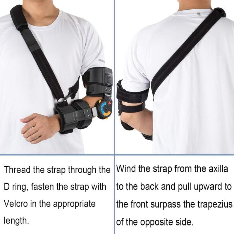 Hinged Elbow Brace, Adjustable ROM Post OP Elbow Brace Stabilizer Hand Arm Splint Supporting Recovery from Postoperative Arm Injury