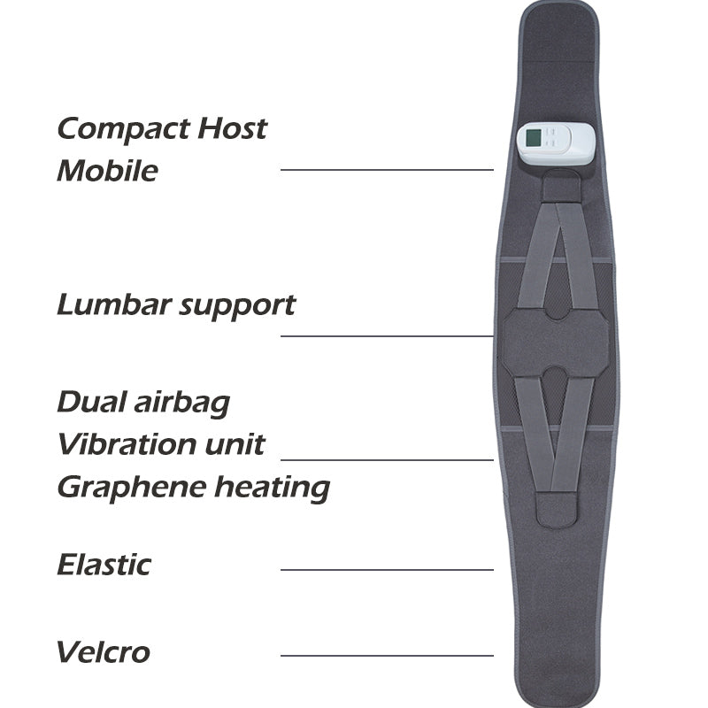 Waist massage rehabilitation belt air compression + strong vibration + hot compress to relieve waist pain belt