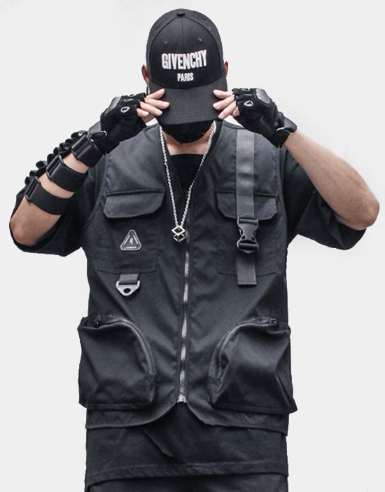 Tech wear Multi-pocket Ripstop Vest