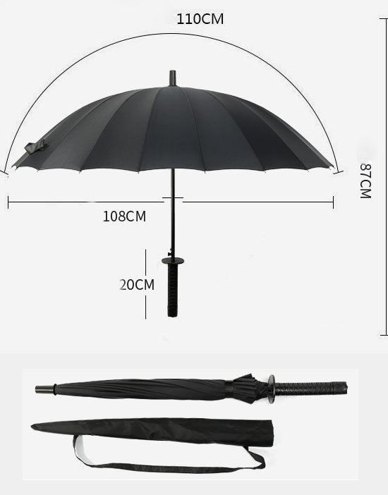 Black Samurai Fashion Designer Umbrella