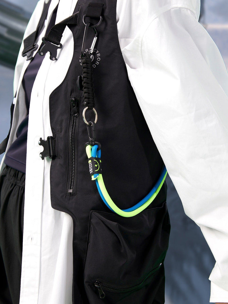 WESMART:Cargo Vest with Irregular Design and Colorful Ropes clottech